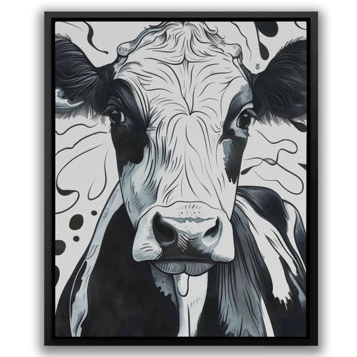 Monochrome Moo - Large Contemporary Canvas Print