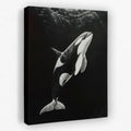 Monochrome Orca - Black and White Canvas Wall Art