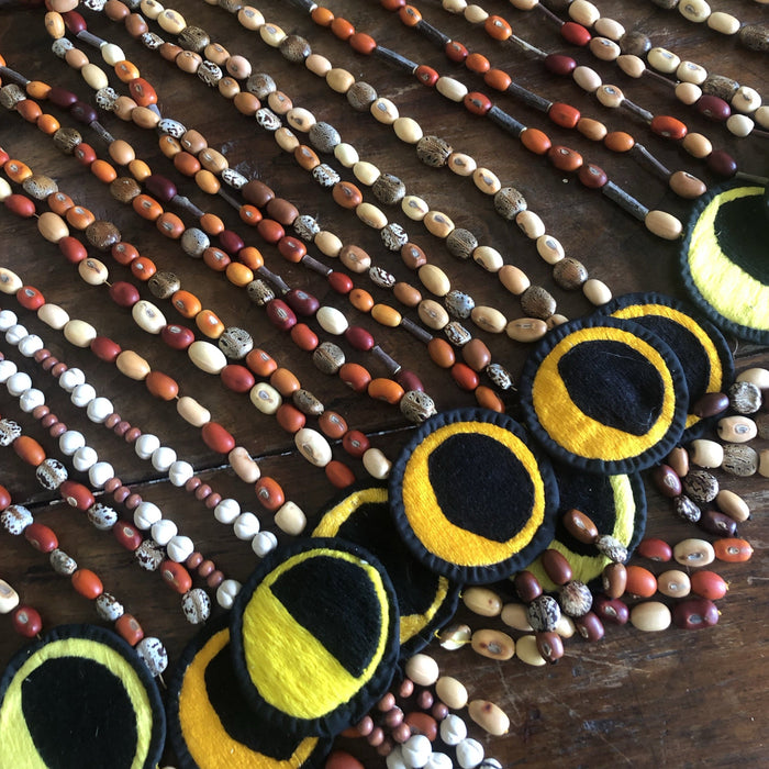 MOON NECKLACE - all proceeds go to the BUSURELIAME PROJECT - beadwork rows