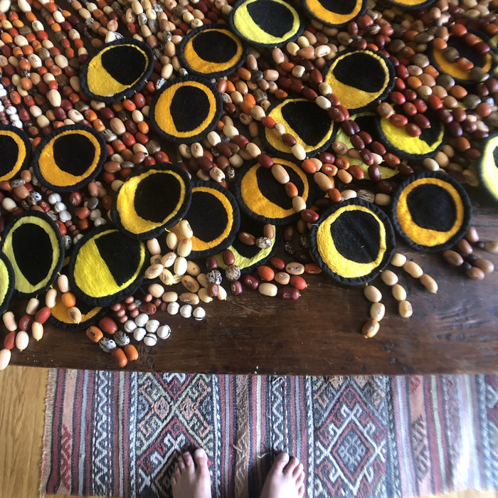MOON NECKLACE - all proceeds go to the BUSURELIAME PROJECT - beadwork detail