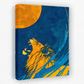 Moonlight Roar - Animals Canvas Wall Art