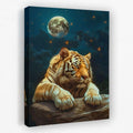 Moonlit Sleeping Tiger - Animals Canvas Wall Art