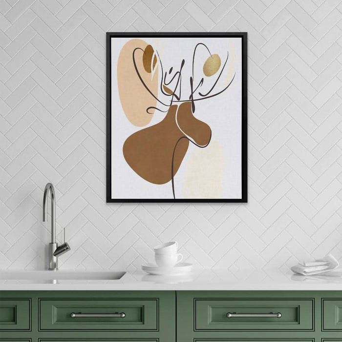 Moose Doodle - Moose Wall Art in Black Frame