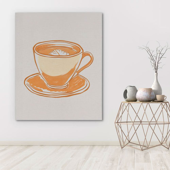 Morning Espresso - Minimalist Wall Art in Black Frame