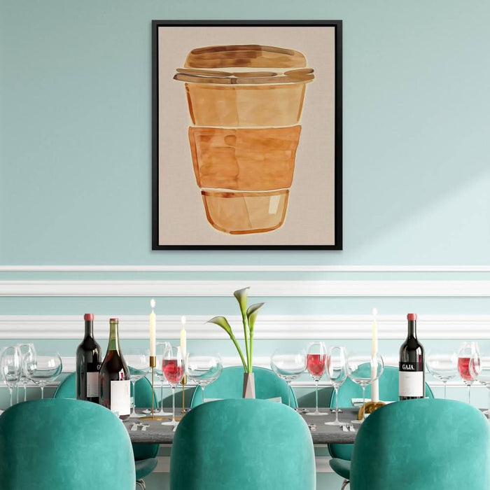 Morning Rush - Coffee Wall Art in Black Frame