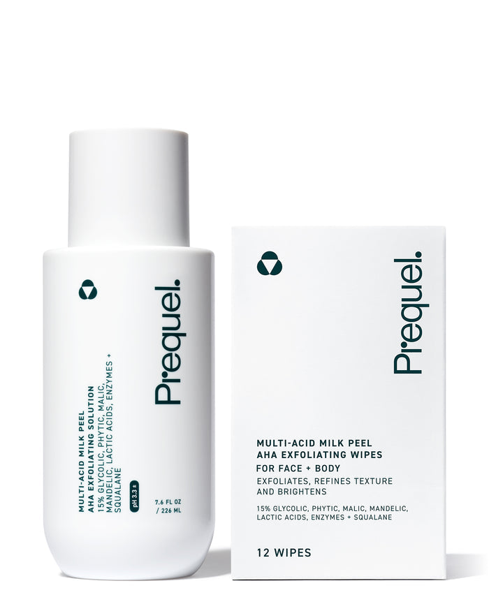 multi acid milk peel aha exfoliating solution and wipes