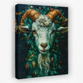 Mythical Green Goat - Animals Canvas Wall Art