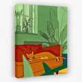 Napping Cat - Animals Canvas Wall Art