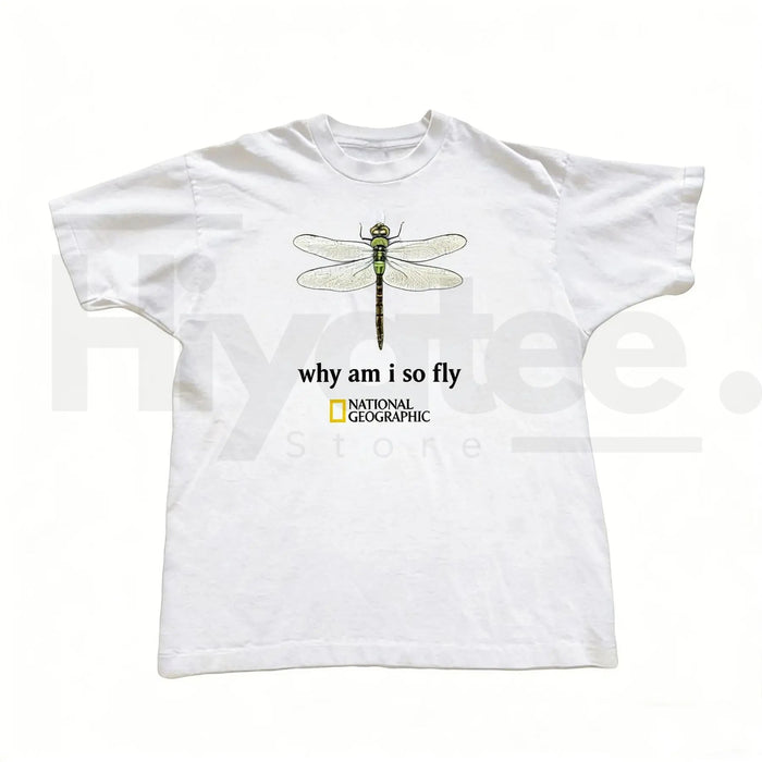 National Geographic Dragonfly Graphic Baby Tee – Y2K Aesthetic Crop Top