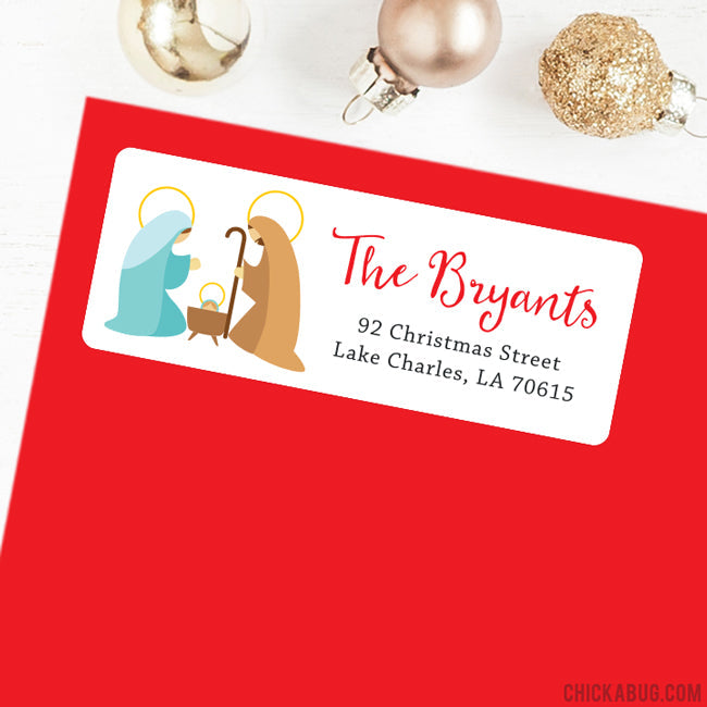 Nativity Scene Christmas Address Labels