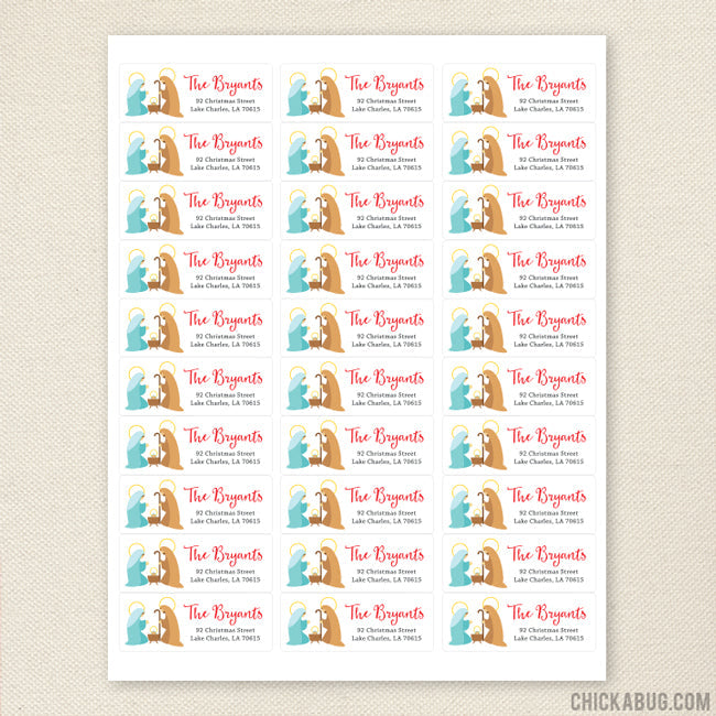 Nativity Scene Christmas Address Labels