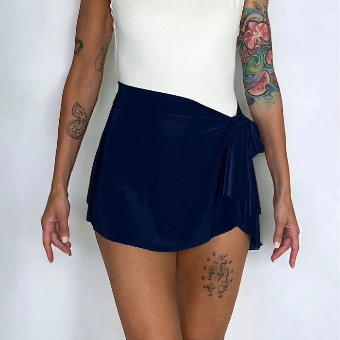 Navy Blue Ballet Wrap Skirt - Demi