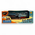 The Neato! Locomotion Pull-Back Train Set by Neato! features a die-cast locomotive and coal car with realistic pullback motion. Boxed set includes small parts; recommended for ages 5+.