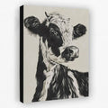 Neutral Cow - Animals Canvas Wall Art