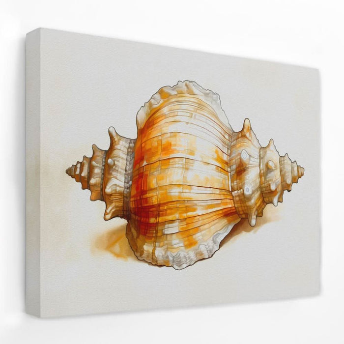 Neutral Seashell - Beach Canvas Wall Art
