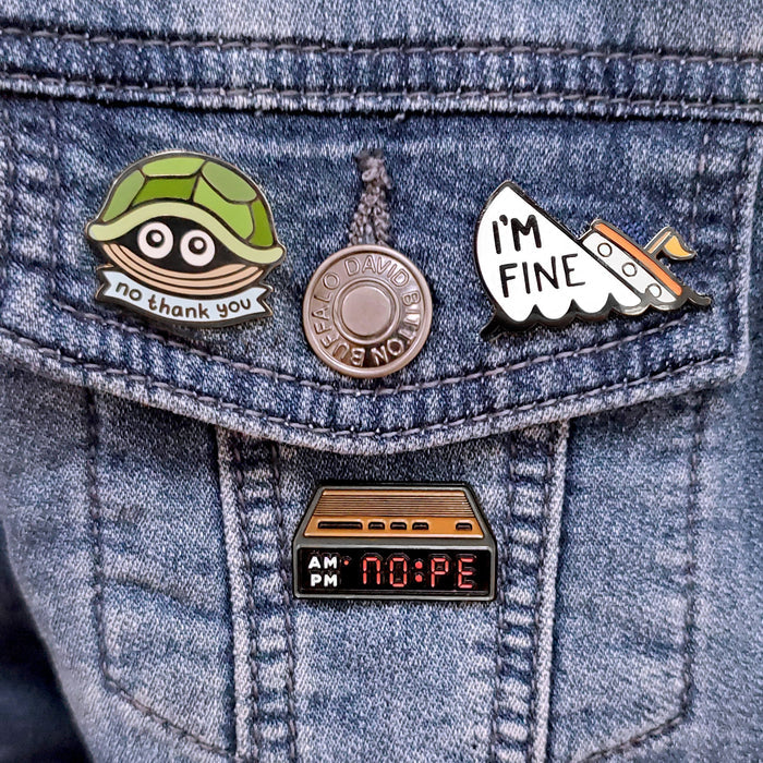 NOPE Alarm Clock Pin