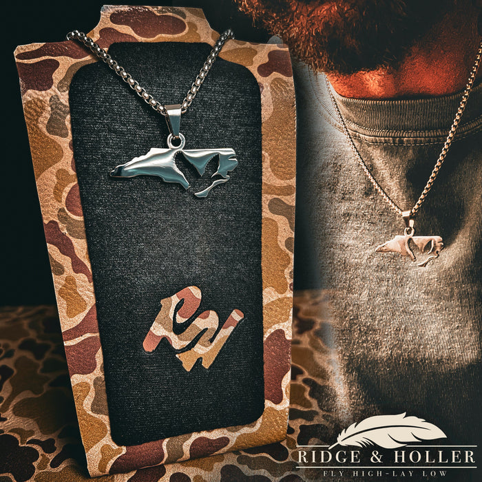 North Carolina Duck- Stainless Steel Necklace and Pendant States Series