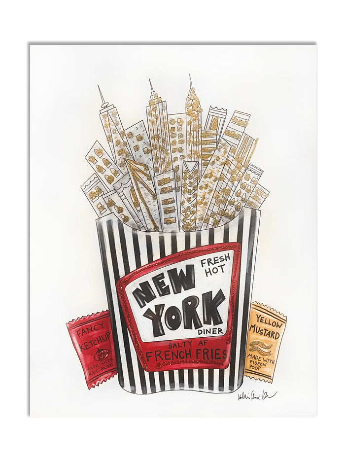 NYC Fries Glitter Art Print