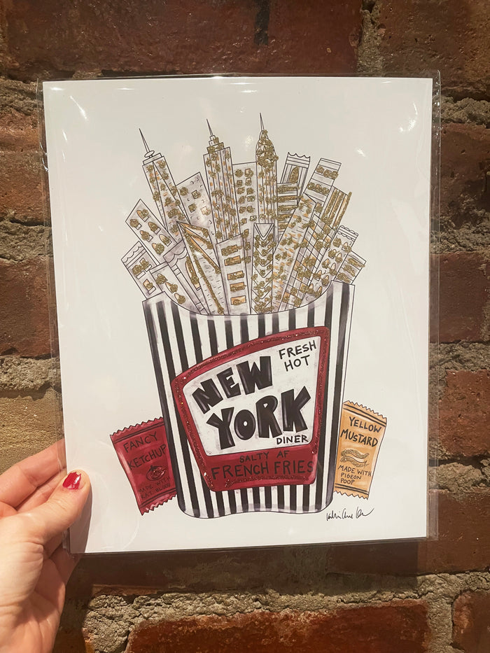 NYC Fries Glitter Art Print