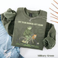 Off To Be Radical Left Scum Sweatshirt: Retro Frog & Cat Bicycle Resistance Crewneck