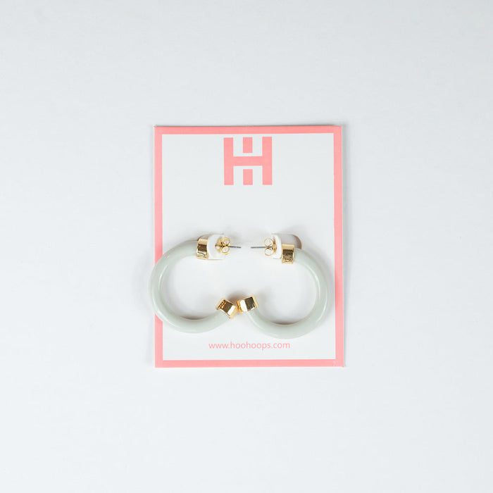 Off White Mini Hoop Earrings