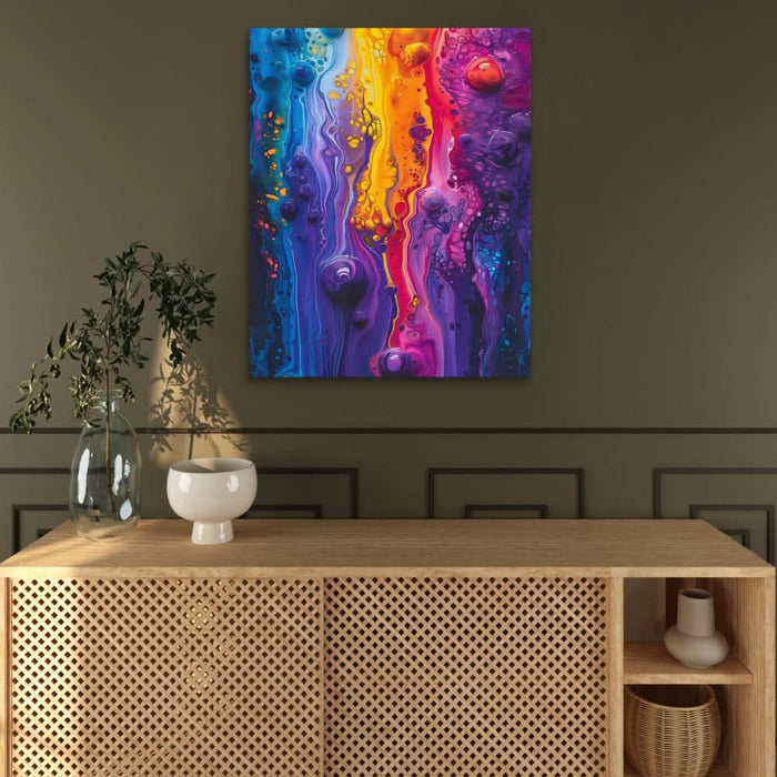 Oil Envy - Rainbow Wall Art in Black Frame