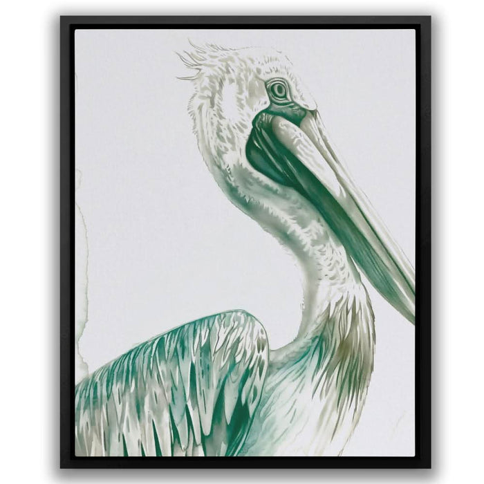 Old Pelican - Minimalist Wall Art in Black Frame