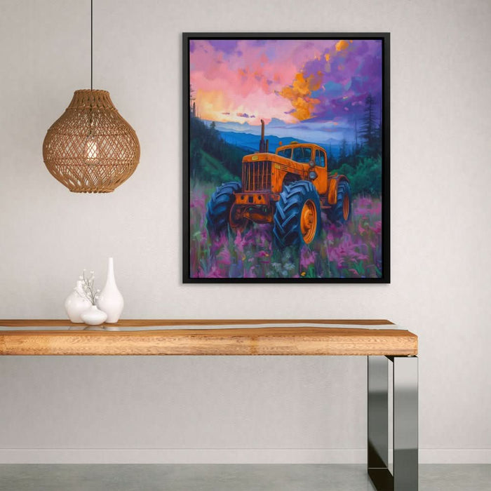 Old Tractor - Purple Wall Art