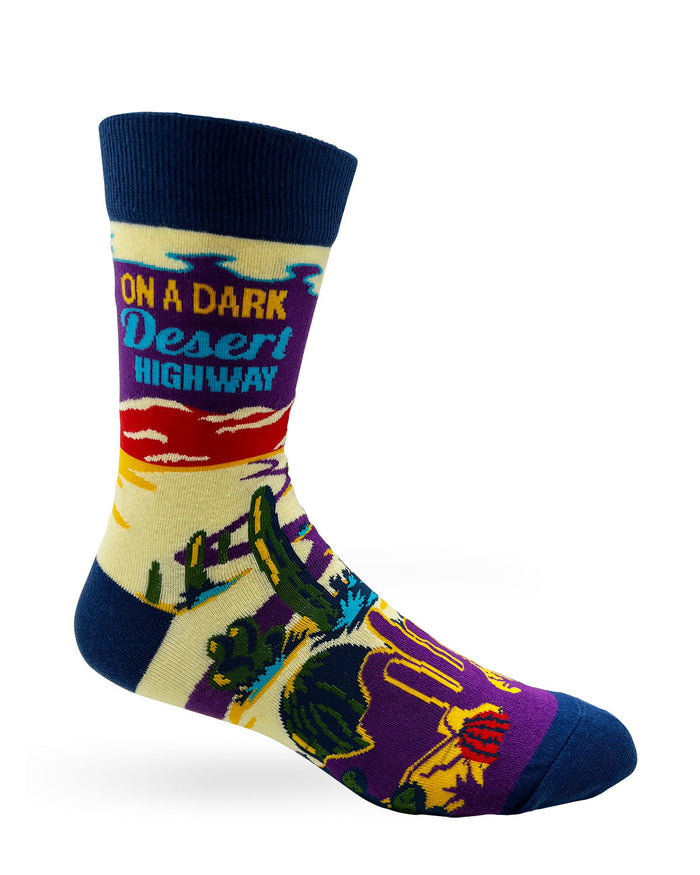 On A Dark Desert Highway Men's Novelty Crew Socks