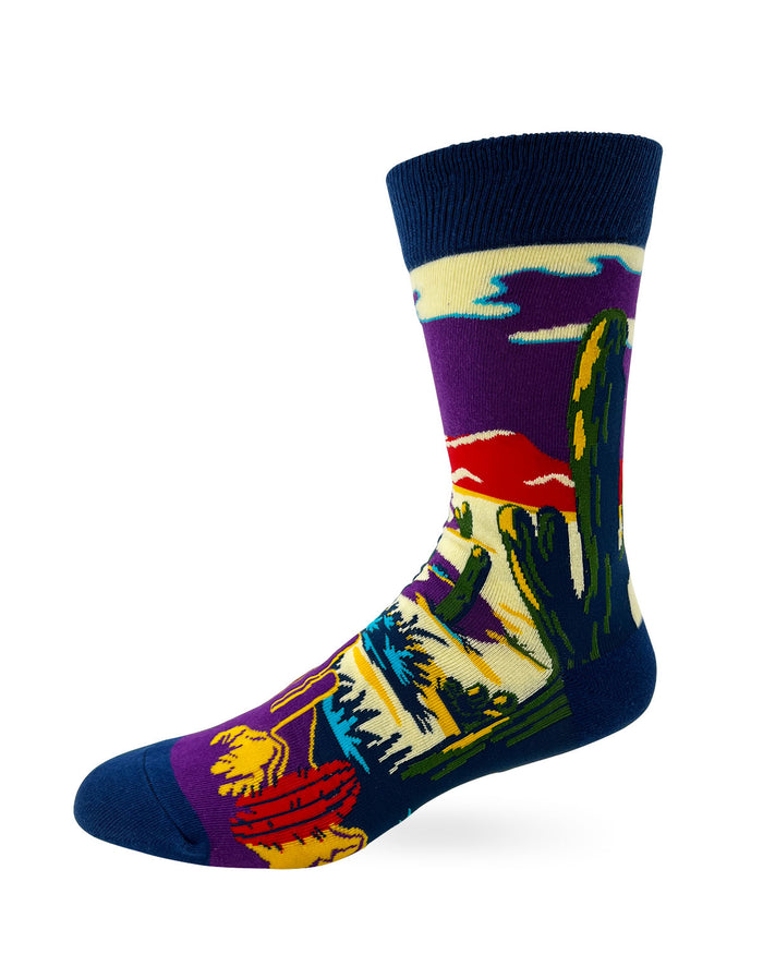 On A Dark Desert Highway Men's Novelty Crew Socks