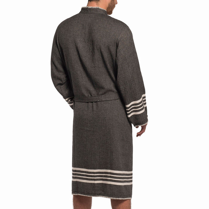 Organic Turkish Cotton Kimono Bathrobe – Lightweight Spa & Home Robe