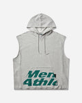 Mental Athletic Raw Cut Sleeveless Sweat Hoodie Grey Melange Sweatshirts Hoodies ZBUW004JY04 GRY0404