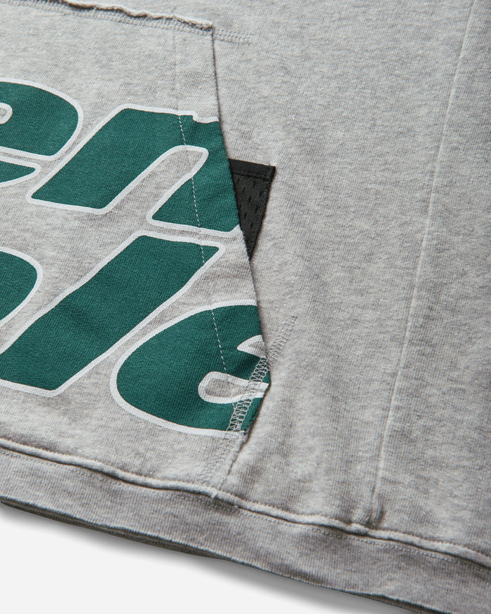 Mental Athletic Raw Cut Sleeveless Sweat Hoodie Grey Melange Sweatshirts Hoodies ZBUW004JY04 GRY0404