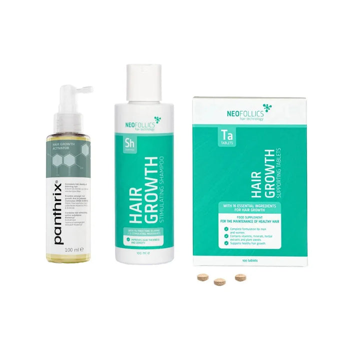 Panthrix hair growth serum + Neofollics shampoo & tablets - Hairgivers