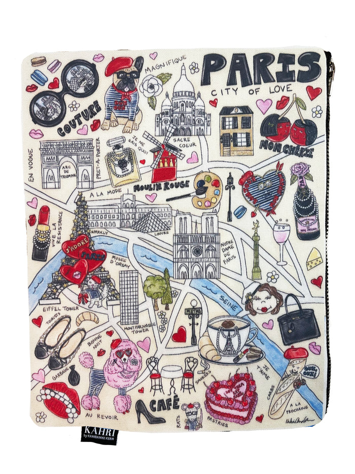 Paris Map Clutch
