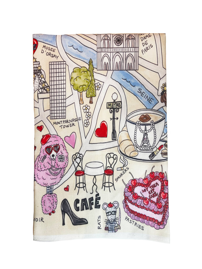 Paris Map Tea Towel