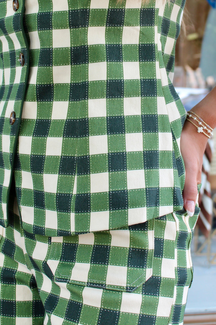 Parker Gingham Button Vest Top