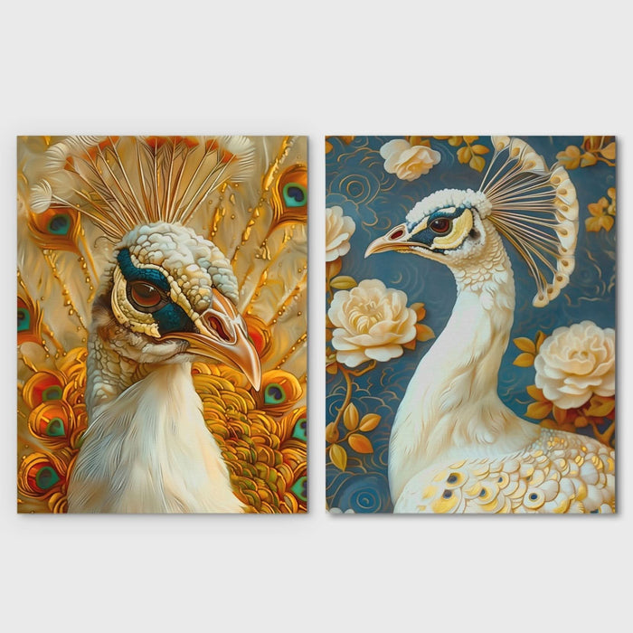 Peacock Grandeur - Bird Canvas Wall Art