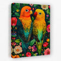 Perched Tropical Birds - Bird Canvas Wall Art