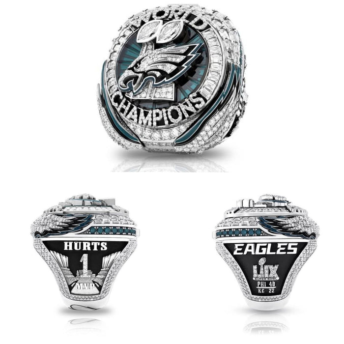 Philadelphia Eagles Super Bowl LIX Rings #1 Hurts MVP Edition with Wings Pop Out