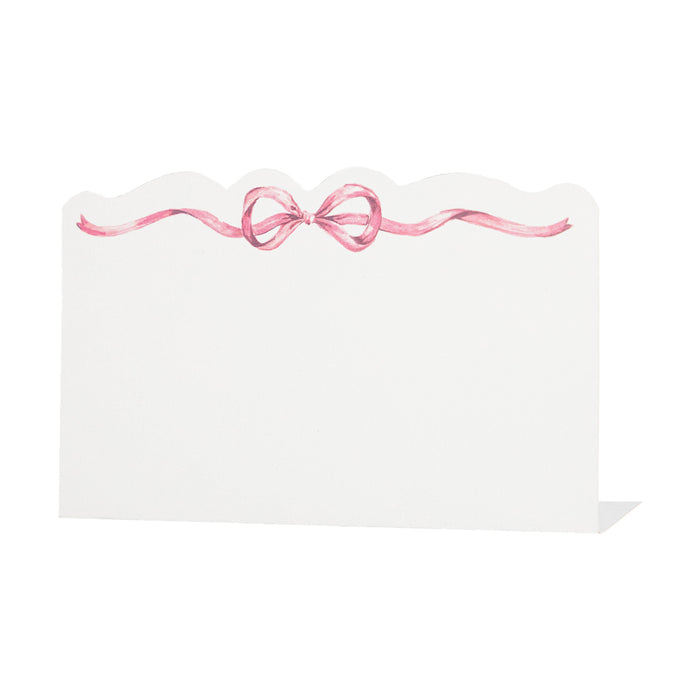 A Pink Bow Place Card by Hester & Cook, perfect for adding a touch of loveliness to tables and buffets.
