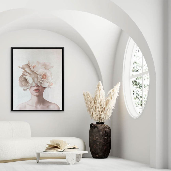 Pink Flower Lady - Pink Feminine Canvas Print
