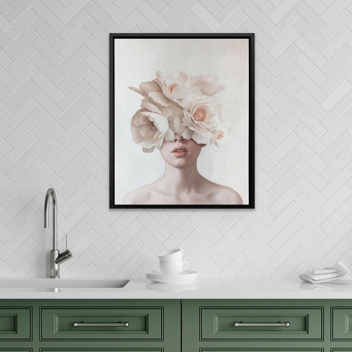 Pink Flower Lady - Female Art for Female Office