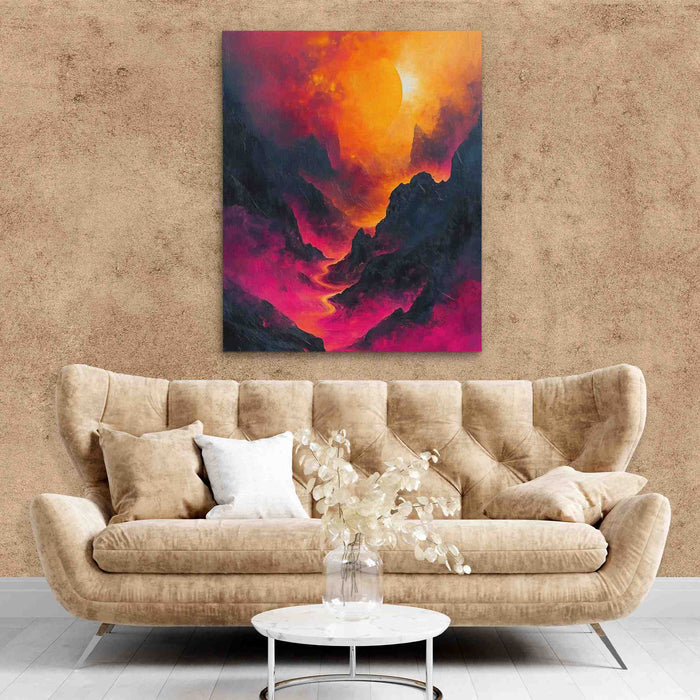 Pink Lava - Black Lava Canvas Print