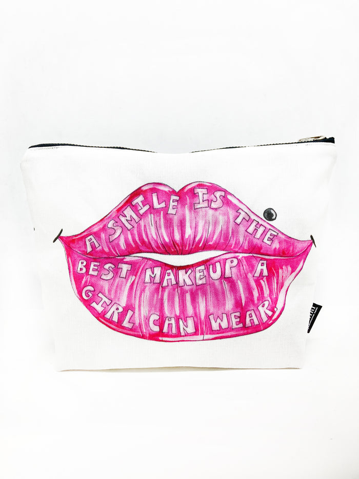 Pink Lips T Bottom Cosmetic Bag