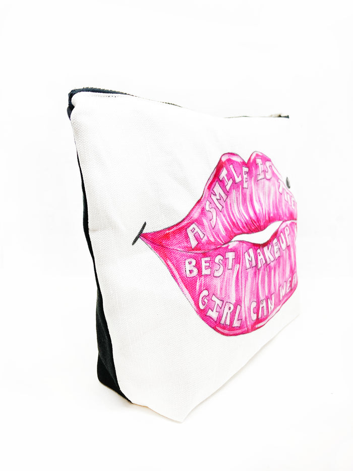 Pink Lips T Bottom Cosmetic Bag