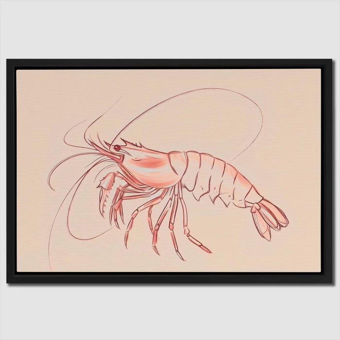 Pink Shrimp - Pastel Food Canvas Print