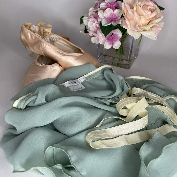 Pistachio Light Green Chiffon Ballet Wrap Skirt - Classical