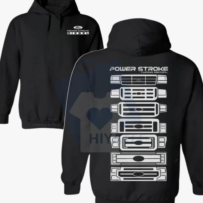 Power Stroke Evolution 2-Sided Hoodie – Car Parts Graphic Pullover