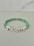 PRAY Mint Faceted Beaded Bracelet | Beautiful Faith-Inspired Jewelry